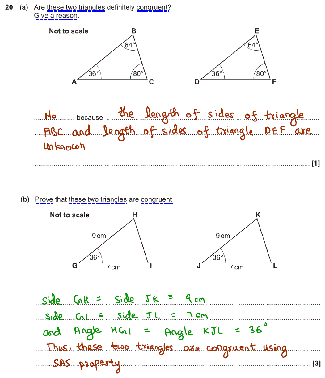 GCSE Congruent Triangles Questions And Answers