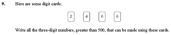 Make numbers greater than 500 question