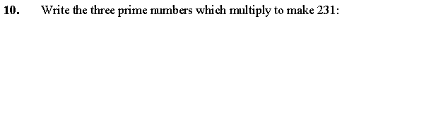 Write the three prime numbers which multiply to make 231 question