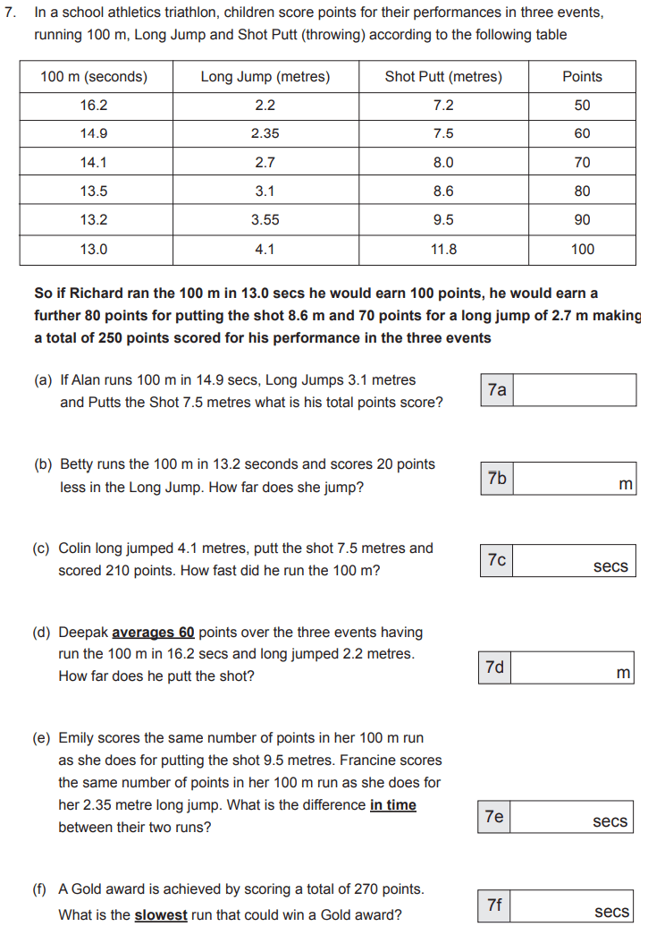 11 Plus (11+) Maths - Time and Distance Tables - Past Paper Questions ...