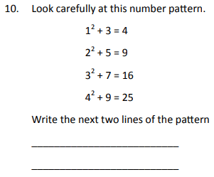 Number Patterns & Sequences and Square Numbers