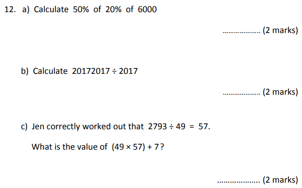Percentage and Division