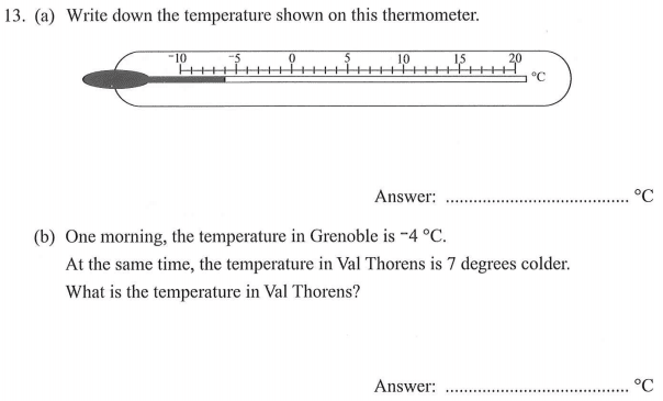 Subtraction and Temperature