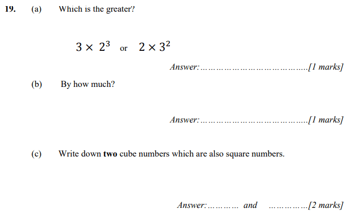 square numbers, cube numbers