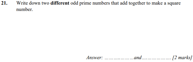 Prime Numbers and Square Numbers