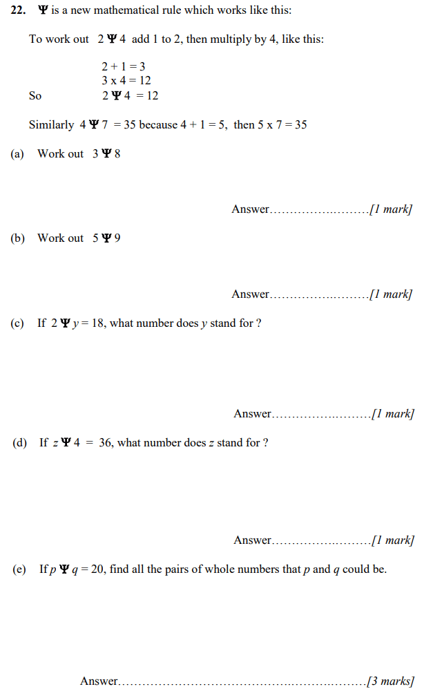 Merchant Taylors' 11+ Maths Past Paper Answers | MTS Exam Paper 2009