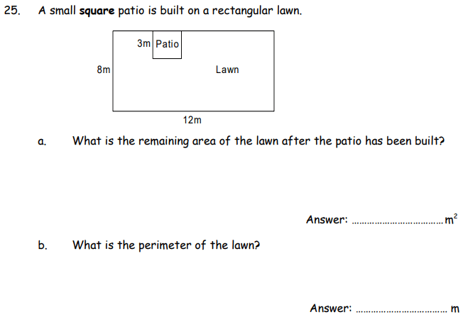Area and perimeter, square and Rectangle