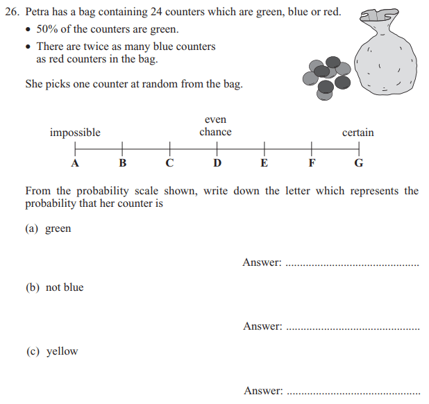 Probability, Percentages and Algebra Dependent Problems