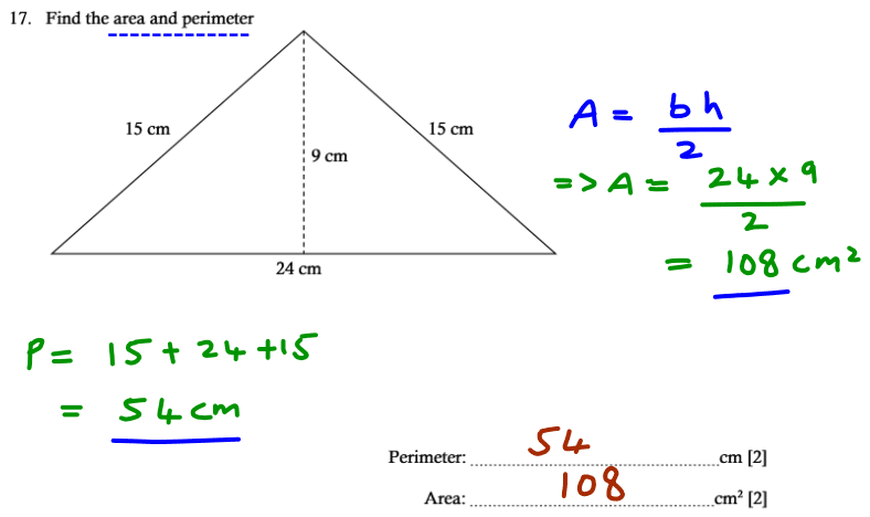 Area and Perimeter and Triangle