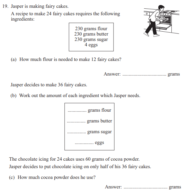 11 Plus (11+) Maths - Recipes And Proportions - Past Paper Questions | Pi Academy