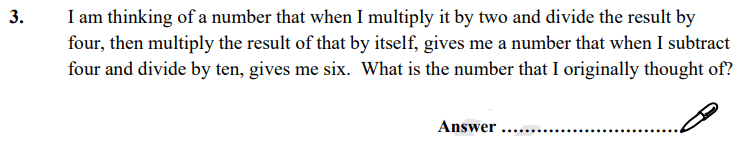 Multi Level Word Problems, Algebra and Square Numbers