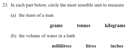 Other Questions and measurement