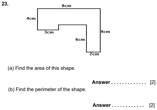 Compound shapes and Area and Perimeter