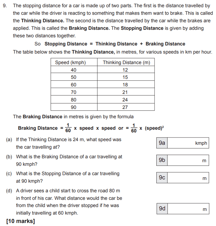 Speed Distance Time, Statistics, tables, Word problems, Numbers, Substitution, Algebra