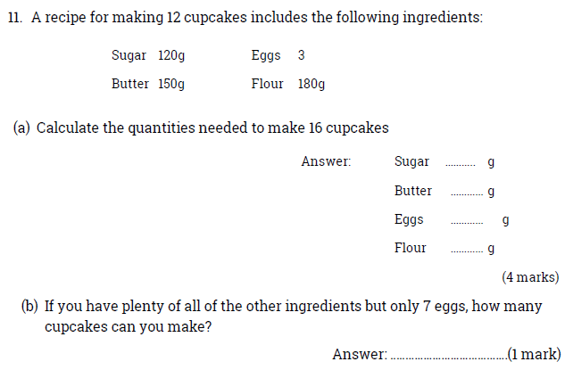 Recipe and Proportions and Word Problems