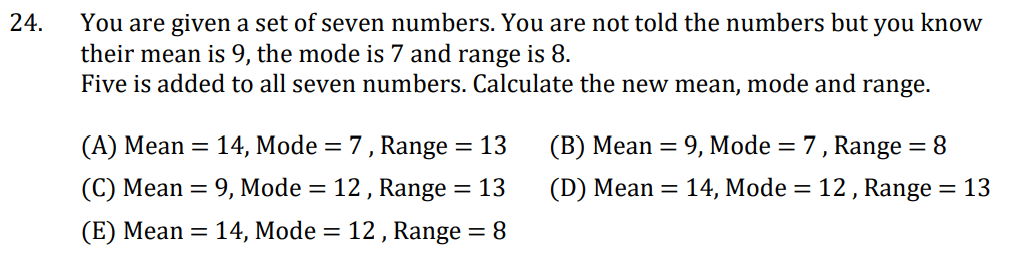 11 Plus GL Mathematics Practice Paper 4 Question 24