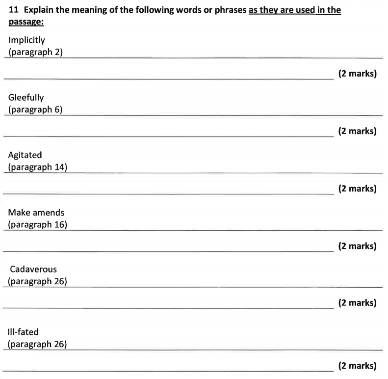 Dulwich College 11 Plus (11+) English Specimen Paper A Answers