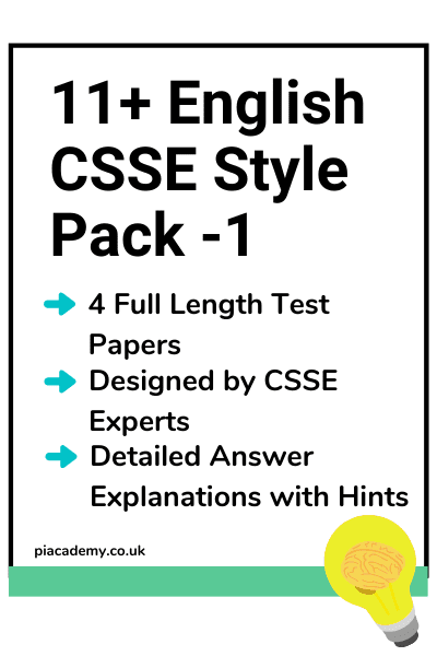 11 Plus CSSE English Papers Pack 1 with answers