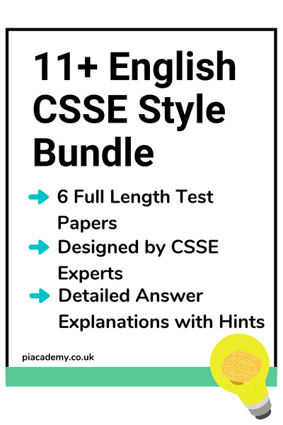 11 Plus English CSSE Style Papers Bundle