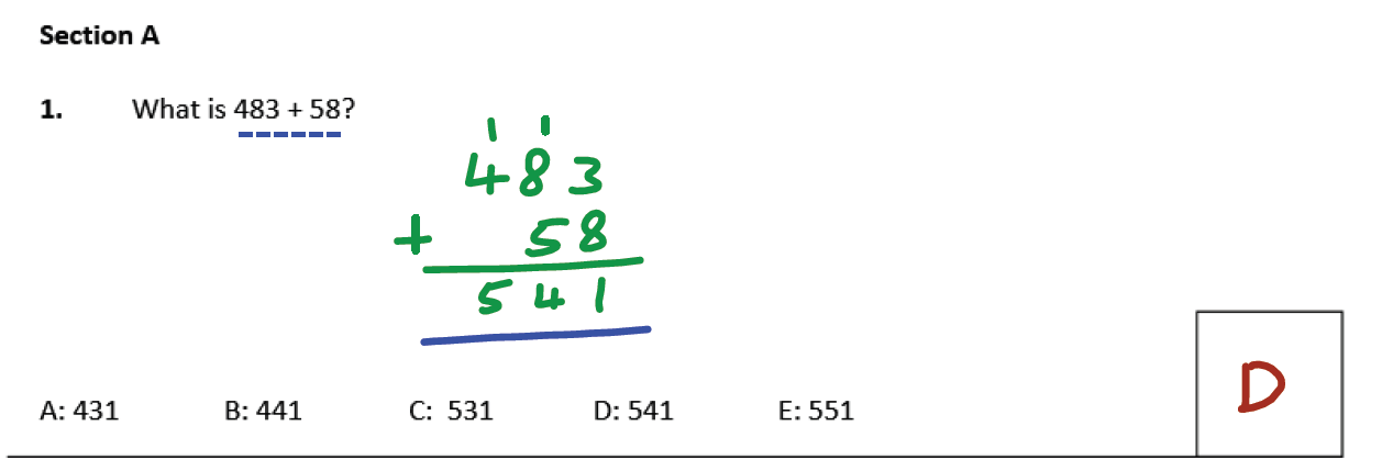 11 plus Latymer Upper School Maths Sample Paper 1 - 2020 Answer 01