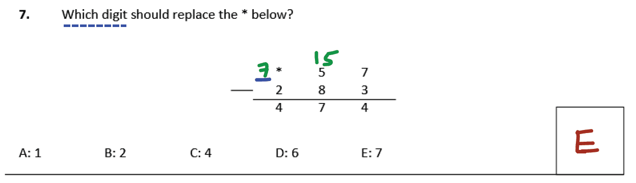 11 plus Latymer Upper School Maths Sample Paper 1 - 2020 Answer 07