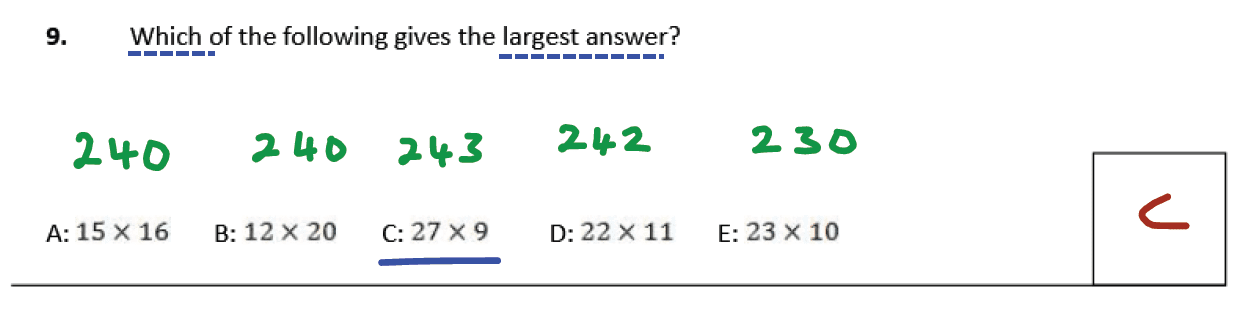 11 plus Latymer Upper School Maths Sample Paper 1 - 2020 Answer 09