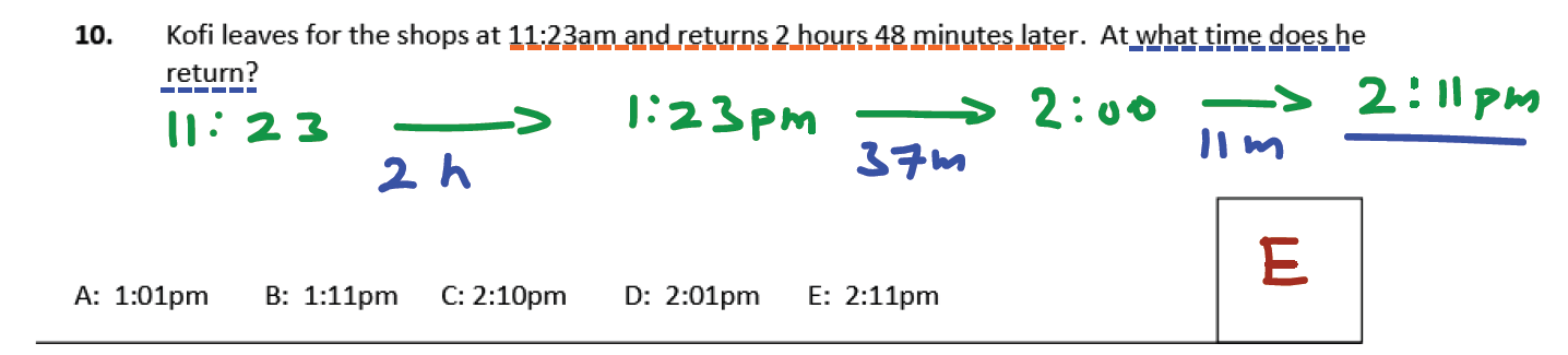 11 plus Latymer Upper School Maths Sample Paper 1 - 2020 Answer 10