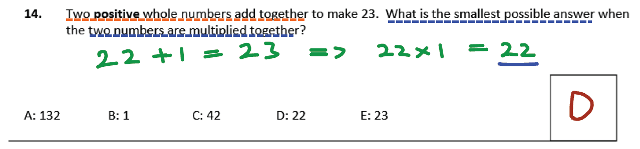 11 plus Latymer Upper School Maths Sample Paper 1 - 2020 Answer 14