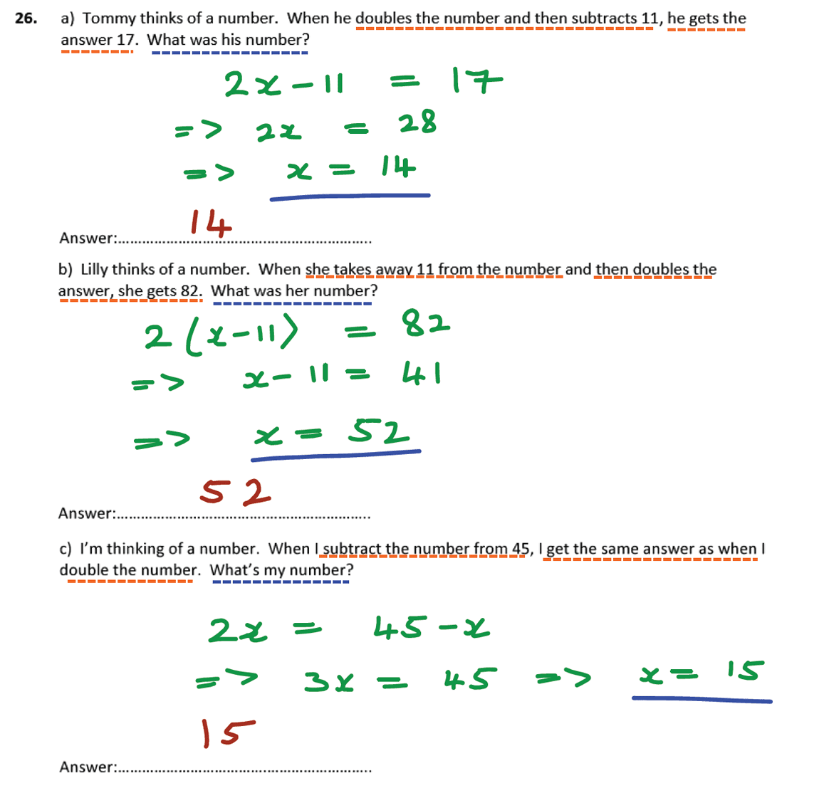 11 plus Latymer Upper School Maths Sample Paper 1 - 2020 Answer 26