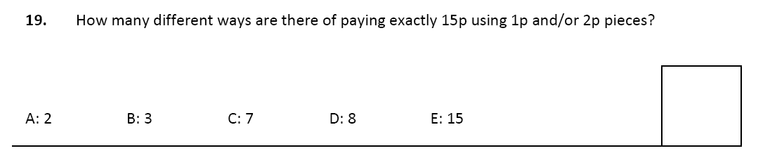 11 plus Latymer Upper School Maths Sample Paper 1 - 2020 Question 19