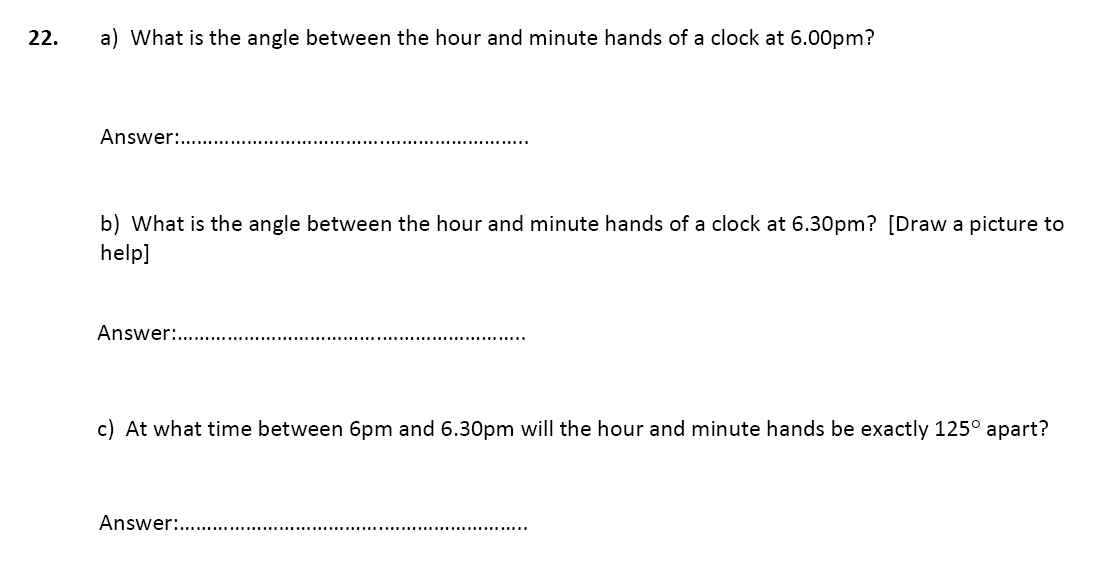 11 plus Latymer Upper School Maths Sample Paper 1 - 2020 Question 22