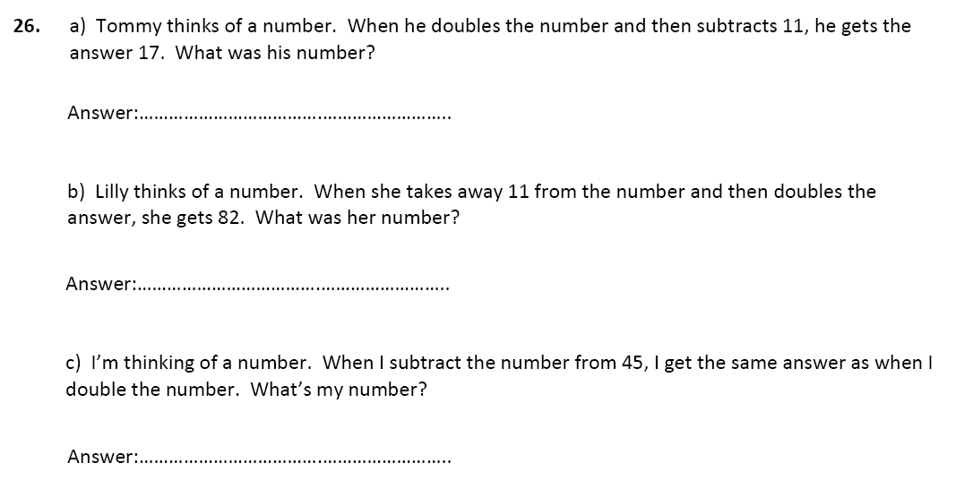 11 plus Latymer Upper School Maths Sample Paper 1 - 2020 Question 26