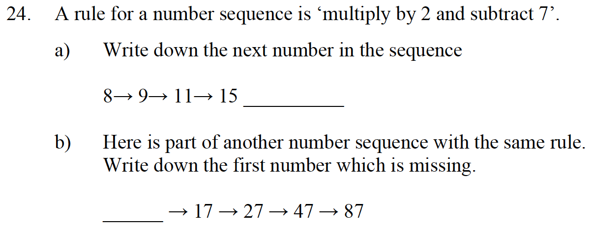 Emanuel School - 10 Plus Maths Entrance Exam Paper Question 26