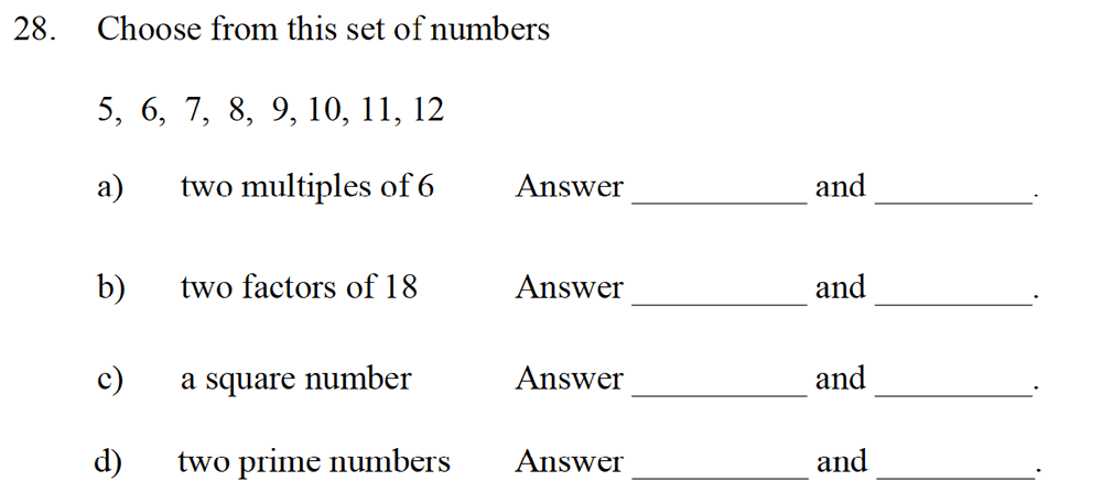 Emanuel School - 10 Plus Maths Entrance Exam Paper Question 30