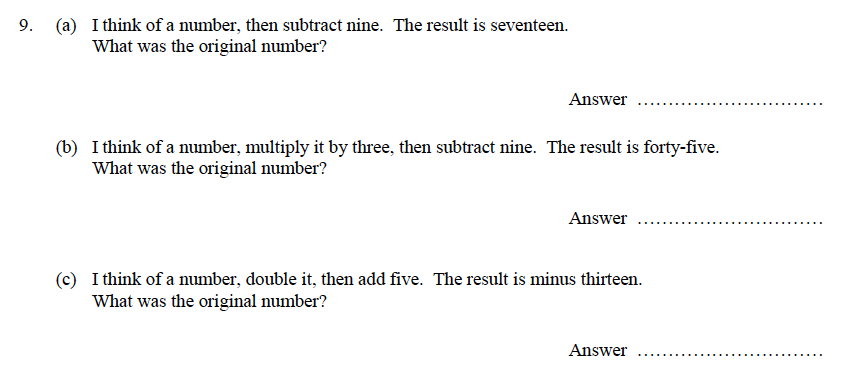 Oundle School - 9 Plus Maths Practice Paper 2014 Question 13