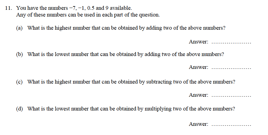 Oundle School - 9 Plus Maths Practice Paper 2014 Question 15