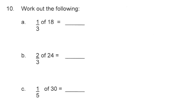 Solihull School - 9 Plus Maths Sample Paper 1 Question 10