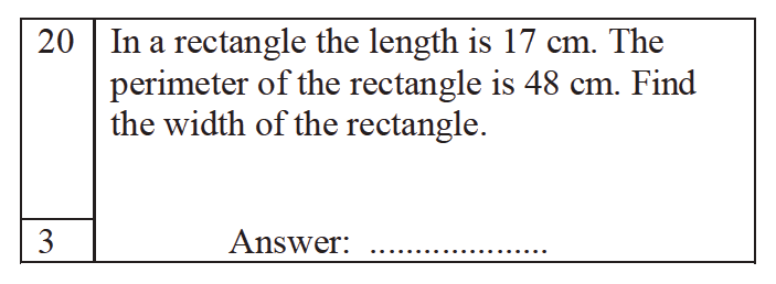 Trinity School - 10 Plus Maths Practice Paper Question 20