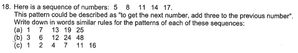 Trinity School - 10 Plus Maths Sample Questions Question 18