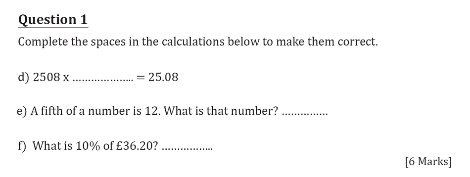 11 Plus Maths Independent Style Mock Test 2020 Question 02