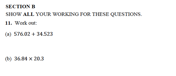 Alleyn's School - 13 Plus Maths Sample Examination Paper 1 Question 11