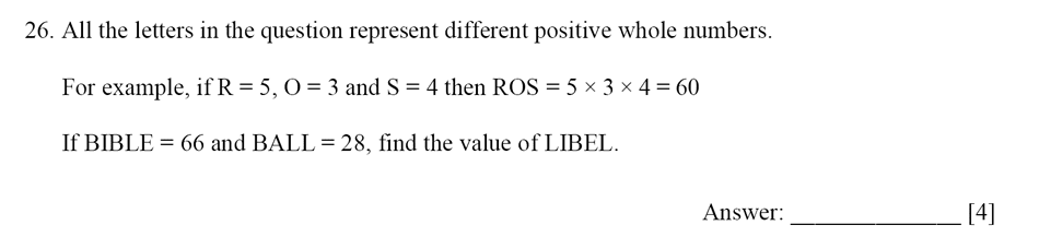 Dulwich College - Year 9 Maths Specimen Paper E Question 27