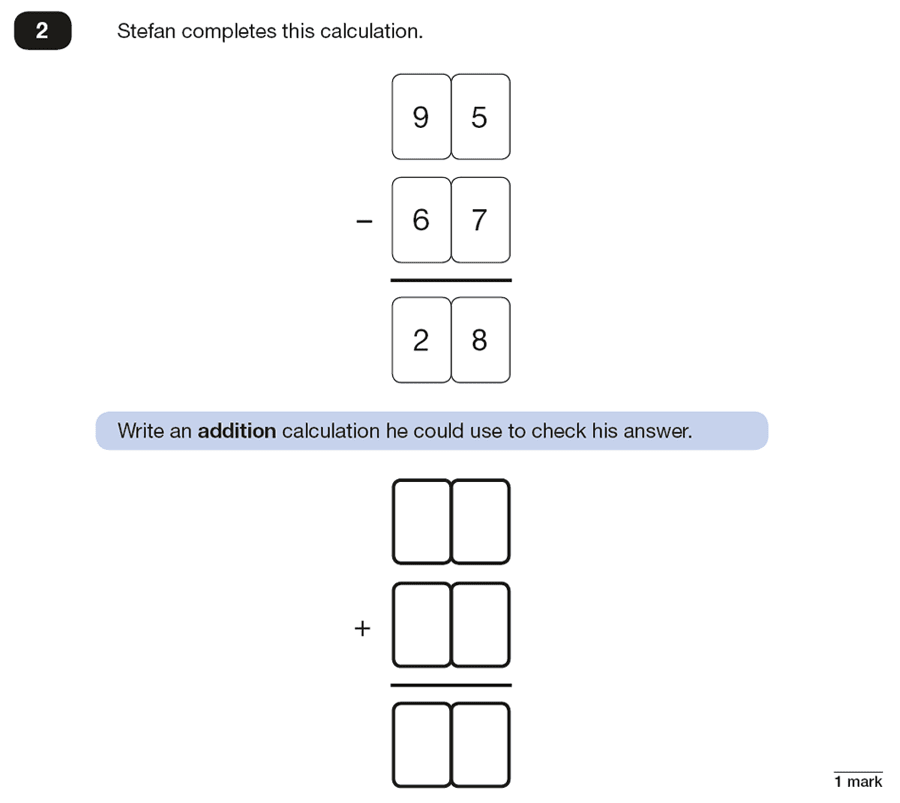 Qusetion 02 Maths KS2 SATs Papers 2018 - Year 6 Sample Paper 2 Reasoning, Numbers, Subtraction, Addition