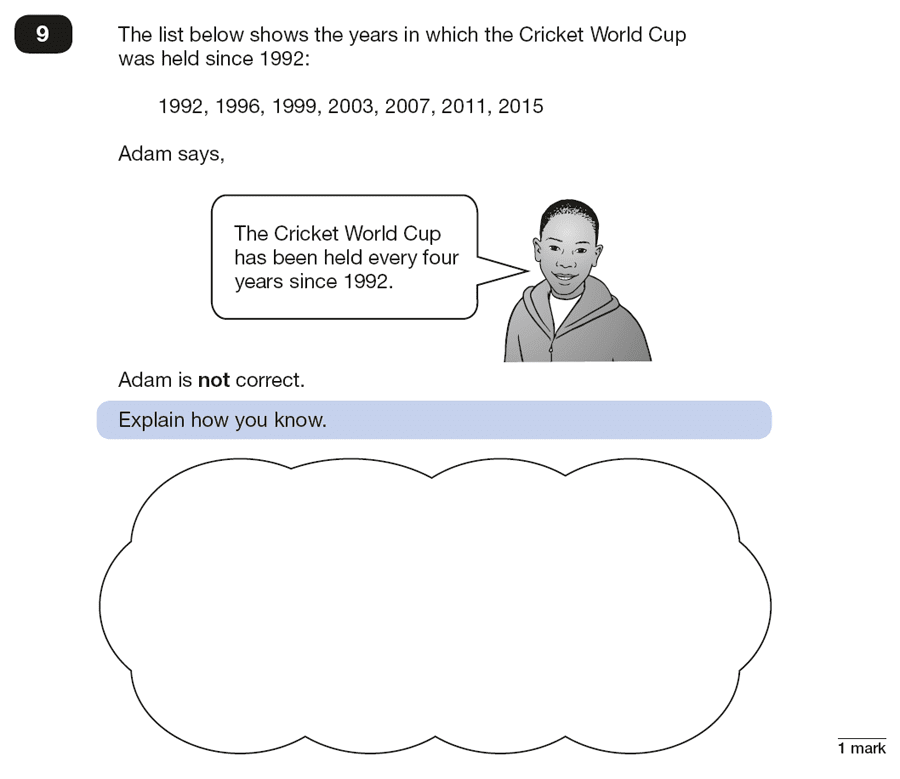 Qusetion 09 Maths KS2 SATs Papers 2018 - Year 6 Past Paper 2 Reasoning, Numbers, Word Problems, Logical Problems