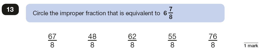 Qusetion 13 Maths KS2 SATs Papers 2018 - Year 6 Past Paper 2 Reasoning, Numbers, Fractions