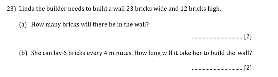 Reigate Grammar School - 13 Plus Pre-Test Maths Sample Paper Question 23