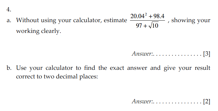 Sevenoaks School - Year 9 Maths Sample Paper 2009 Question 06