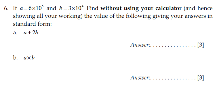 Sevenoaks School - Year 9 Maths Sample Paper 2009 Question 09