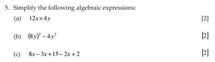 Sevenoaks School - Year 9 Maths Sample Paper 2010 Question 08