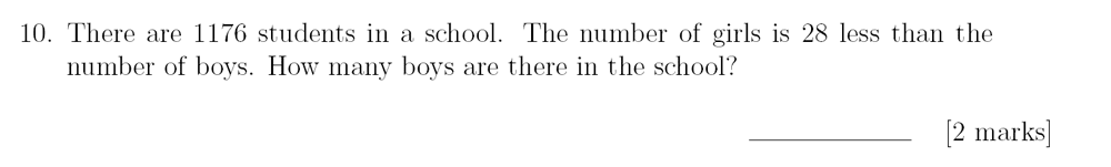 Sevenoaks School - Year 9 Maths Sample Paper 2018 Question 14